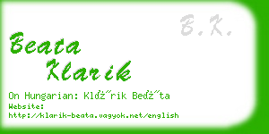 beata klarik business card